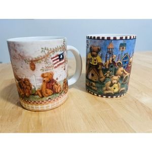 2 RARE Bears Mug Amcal Teresa Kogut 16oz. Coffee Cups